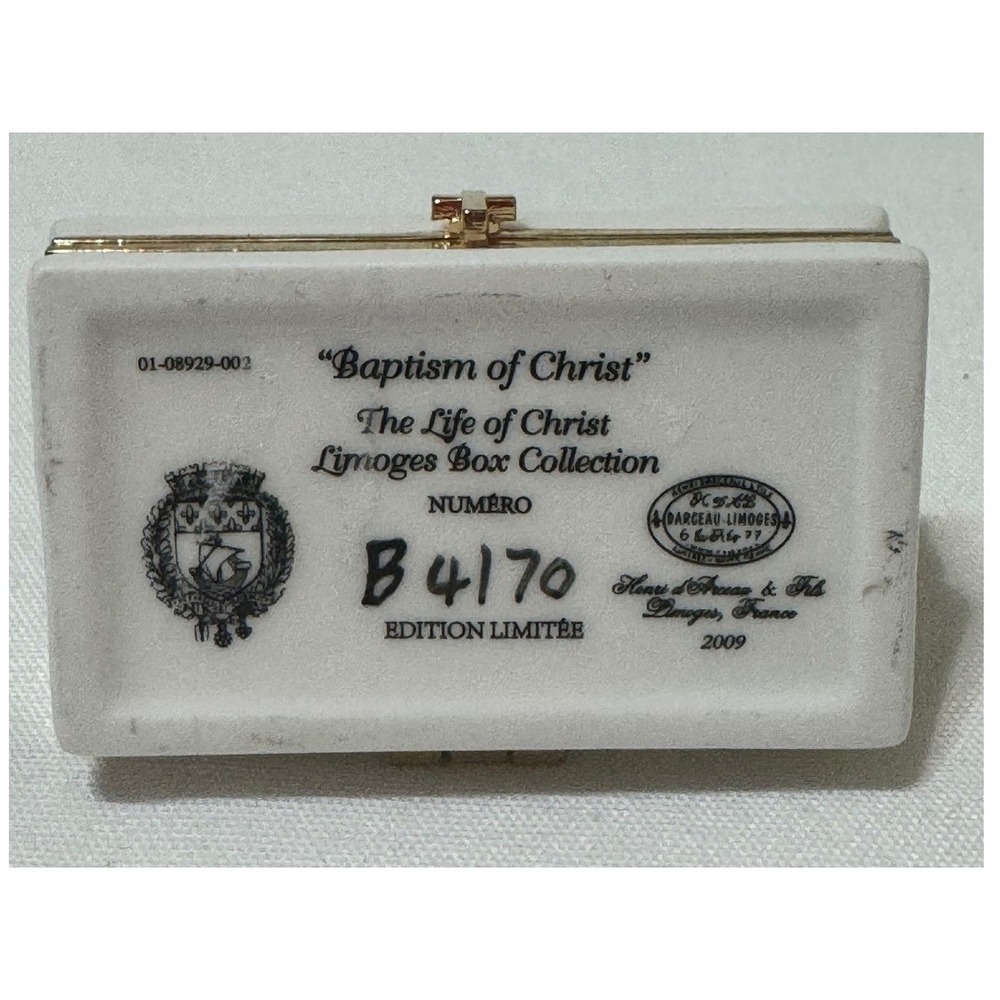 Limoges Baptism of Christ Trinket Box Henri d'Arceau & Fils Limited Edition 2009 - Picture 4 of 5